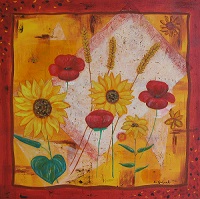 Coquelicots, tournesols et blés, pti